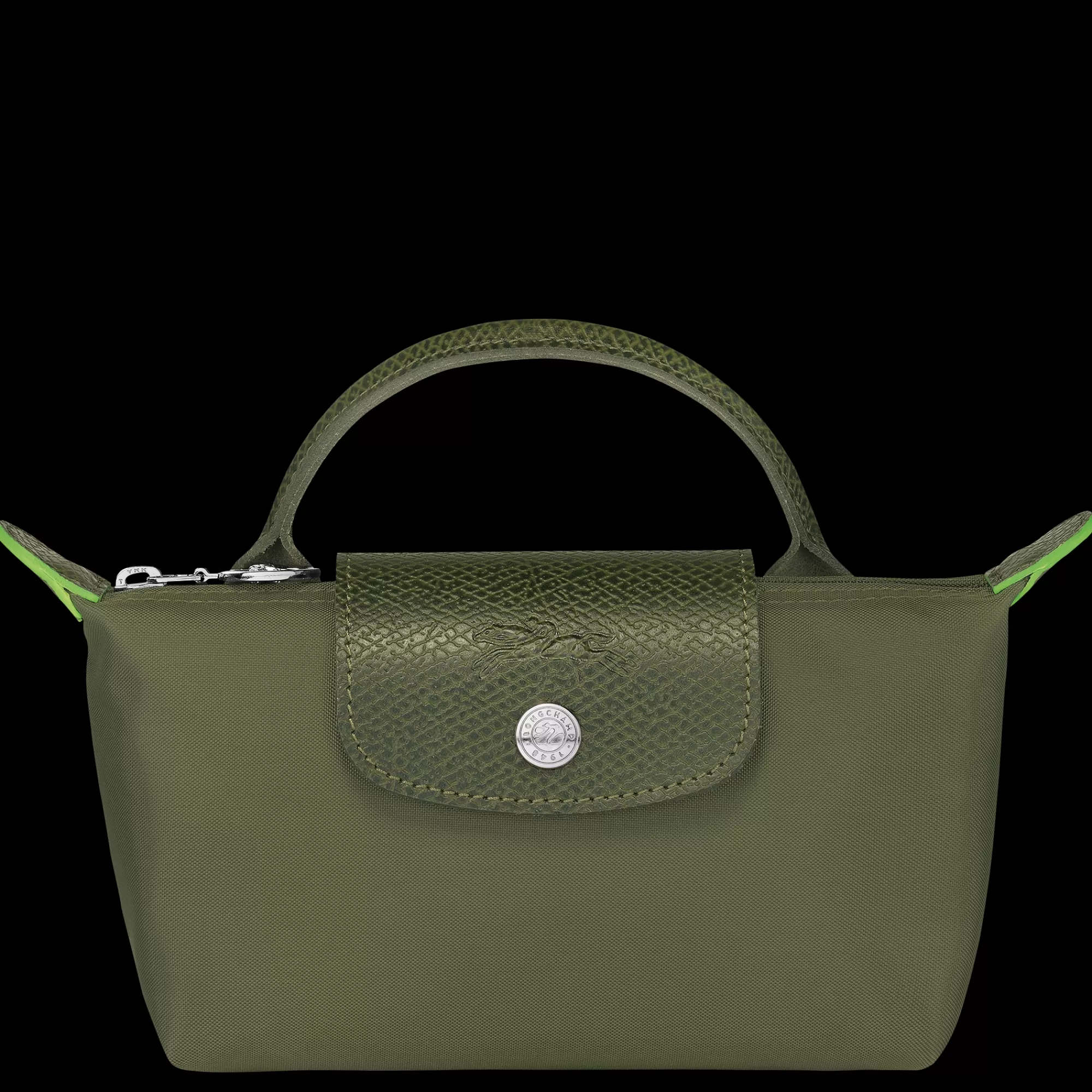 Fashion Le Pliage Green Pouch With Handle Women Pouches & Cases