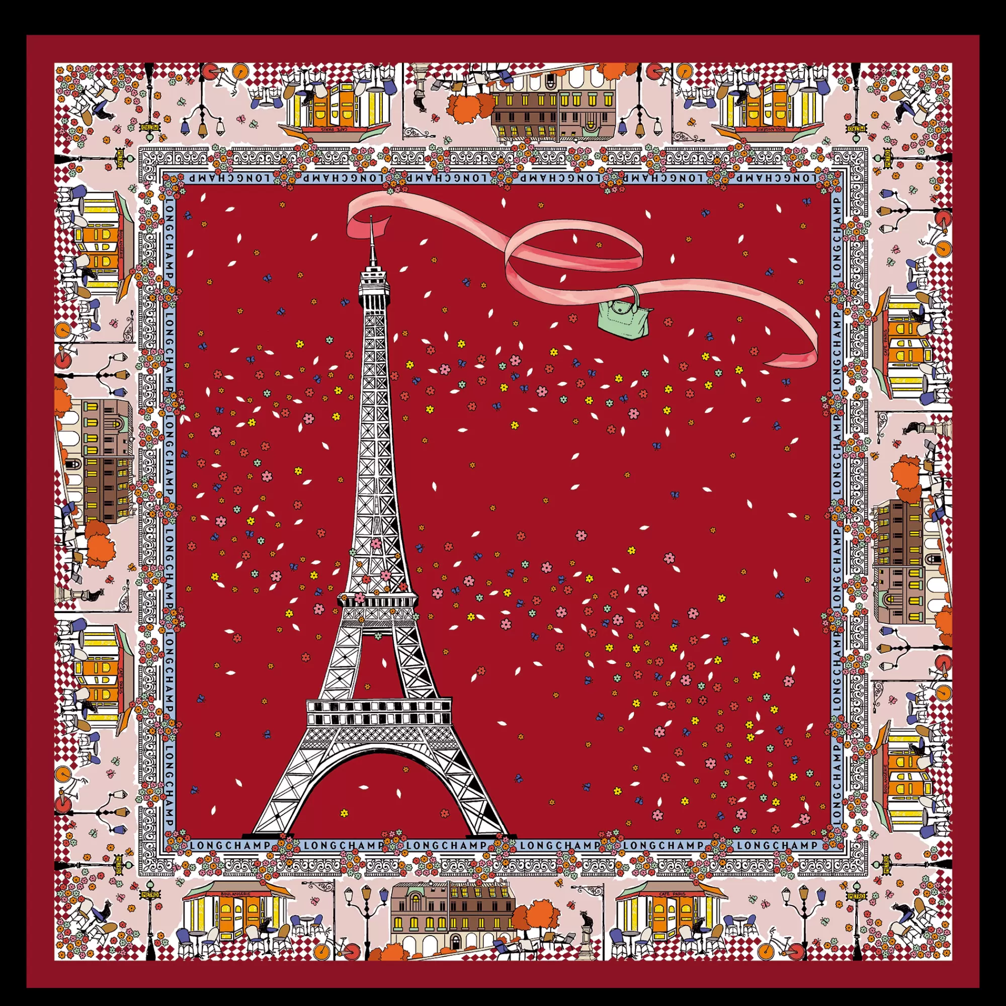 Cheap Le Pliage In Paris Silk Scarf Women Silk Scarves